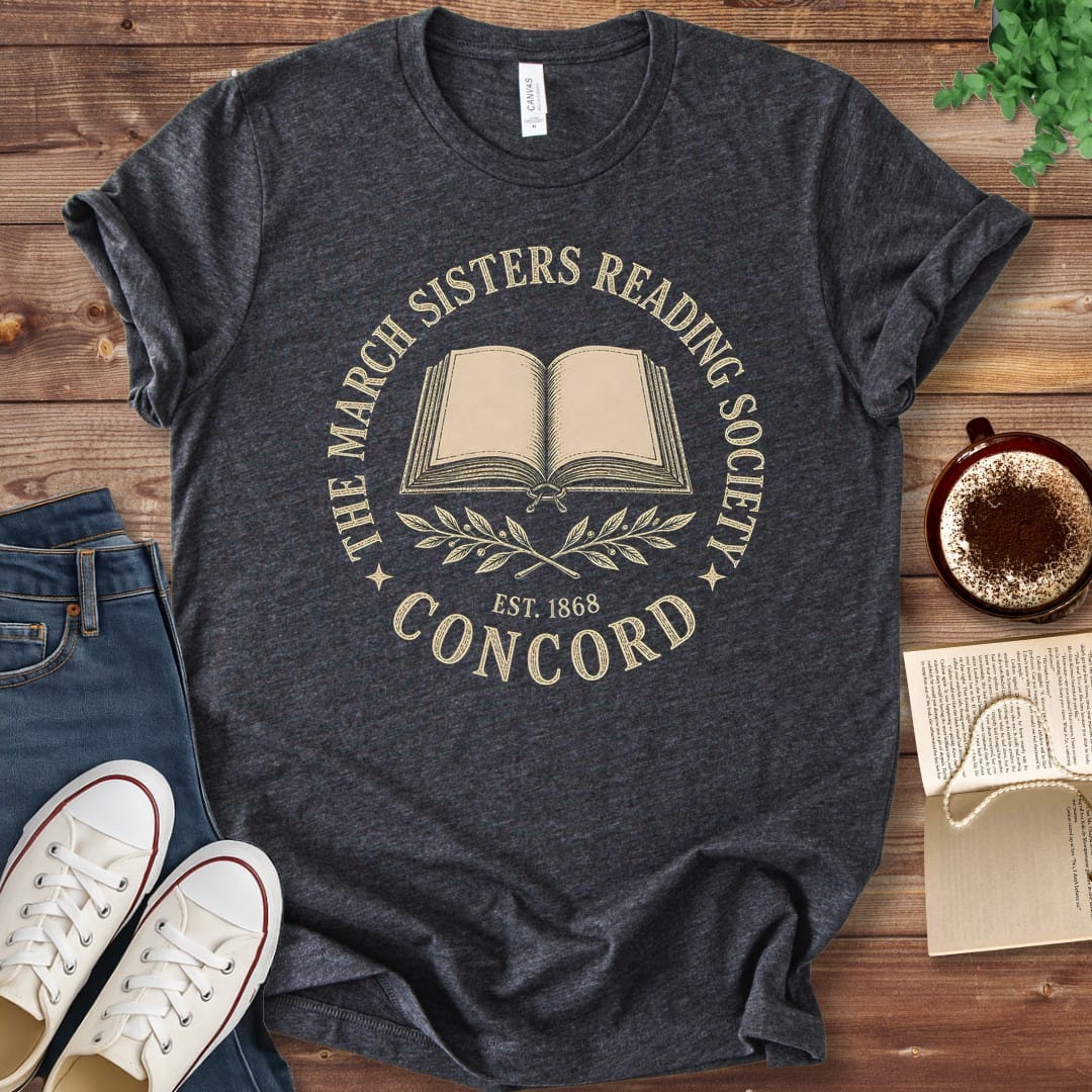 T-Shirt Dark Grey Heather / S March Sisters Reading Society T-Shirt