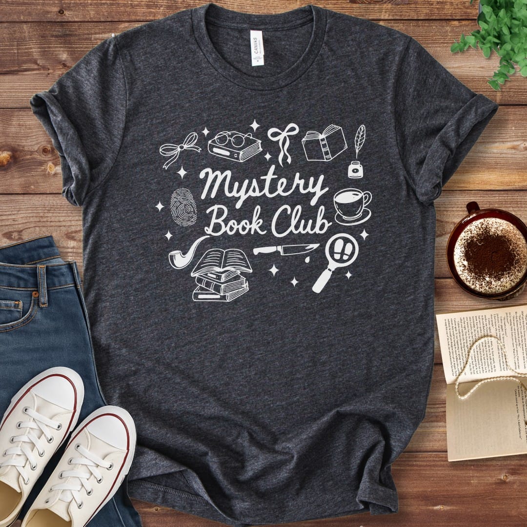 T-Shirt Dark Grey Heather / S Mystery Book Club Doodle T-Shirt