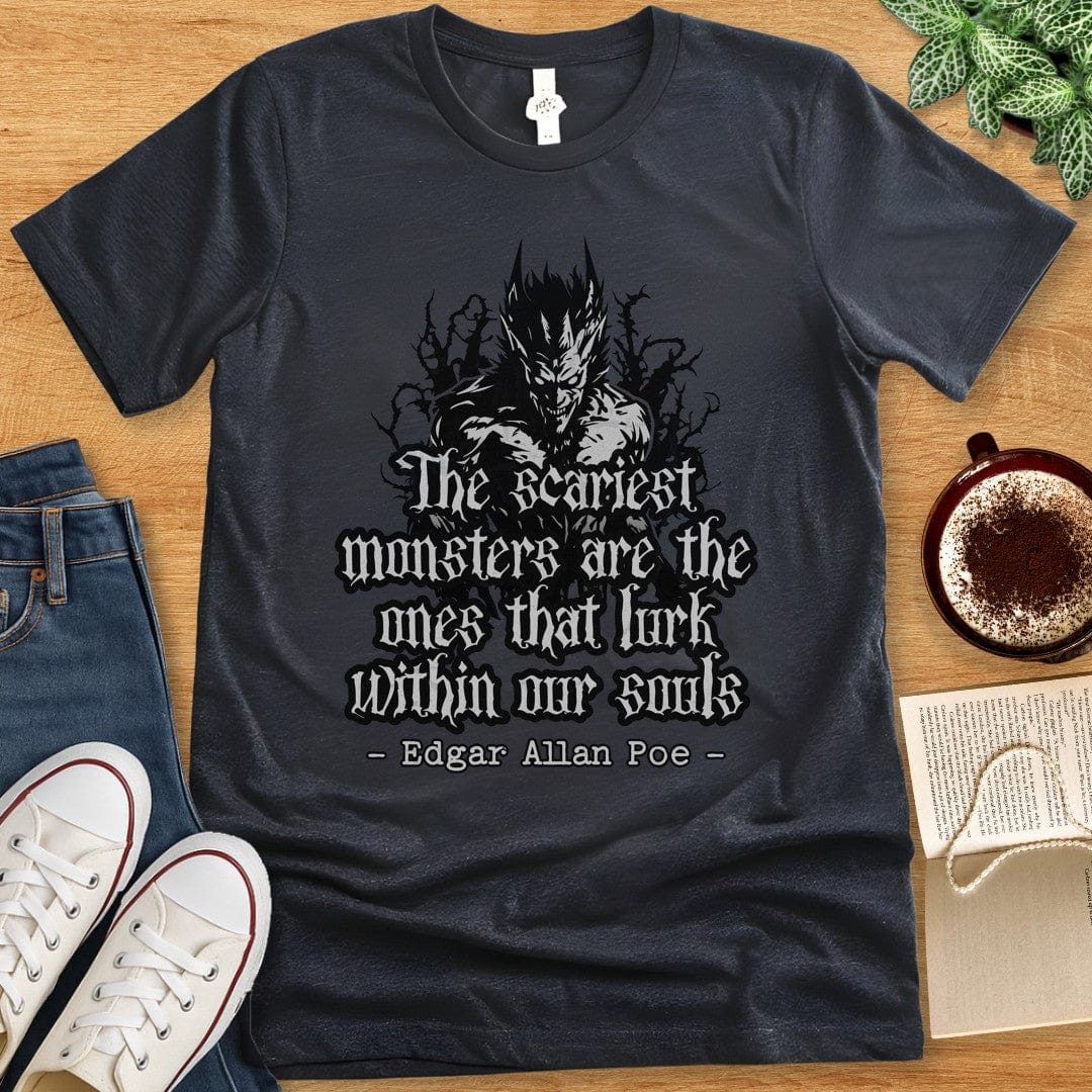 T-Shirt Dark Grey Heather / S Poe Shirt - Edgar Allan Poe Quote