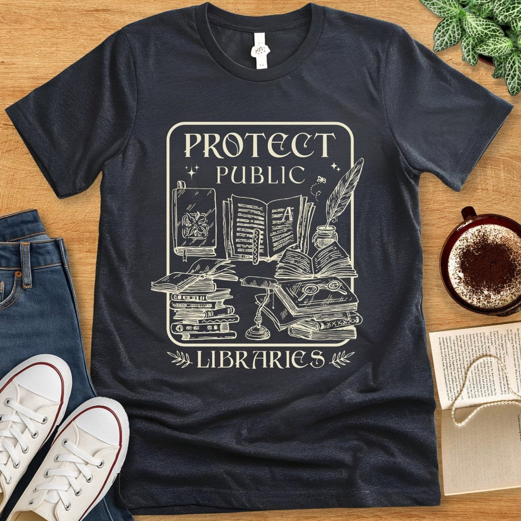 T-Shirt Dark Grey Heather / S Protect Public Libraries Shirt