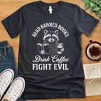 T-Shirt Dark Grey Heather / S Read Banned Books Raccoon Shirt