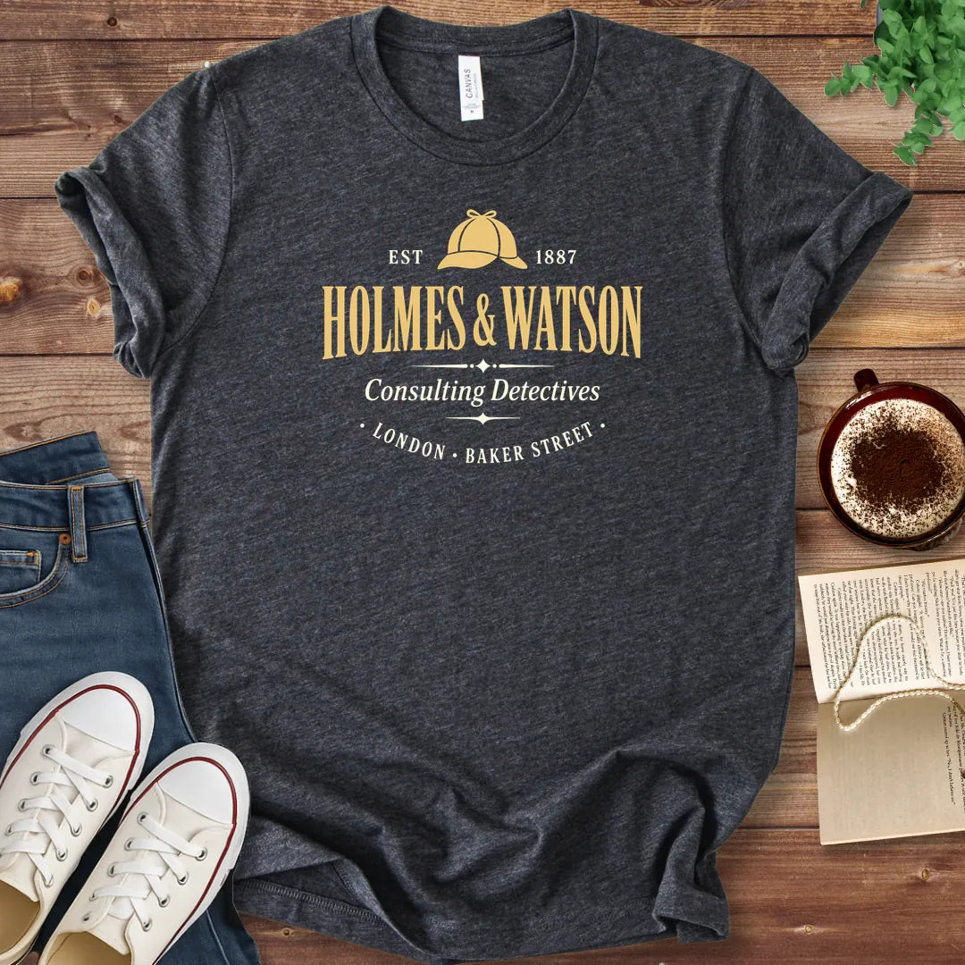 T-Shirt Dark Grey Heather / S Sherlock Holmes Logo T-Shirt