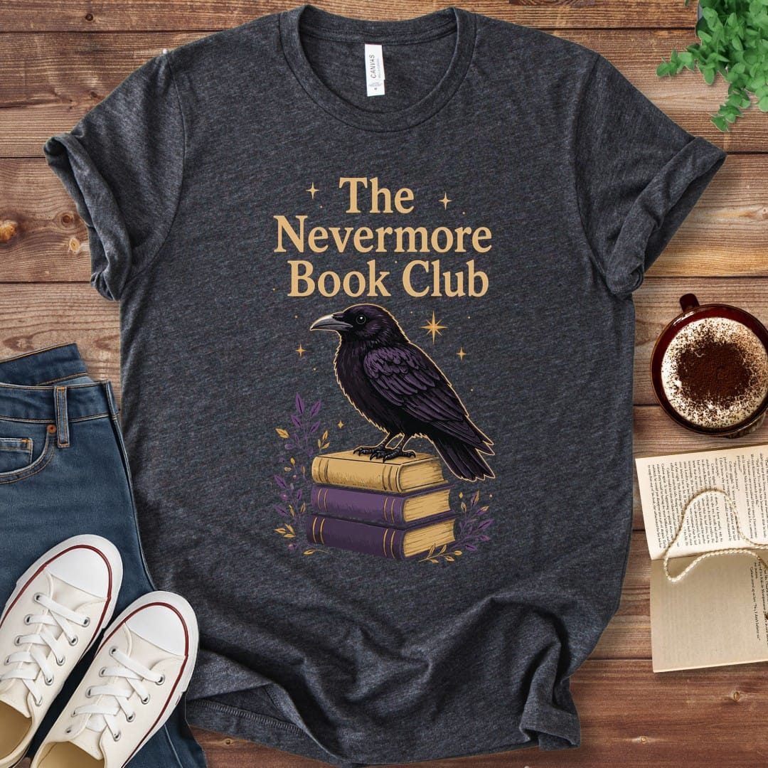 T-Shirt Dark Grey Heather / S The Nevermore Book Club Raven T-Shirt