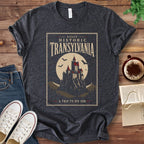 T-Shirt Dark Grey Heather / S Visit Historic Transylvania Travel Poster T-Shirt