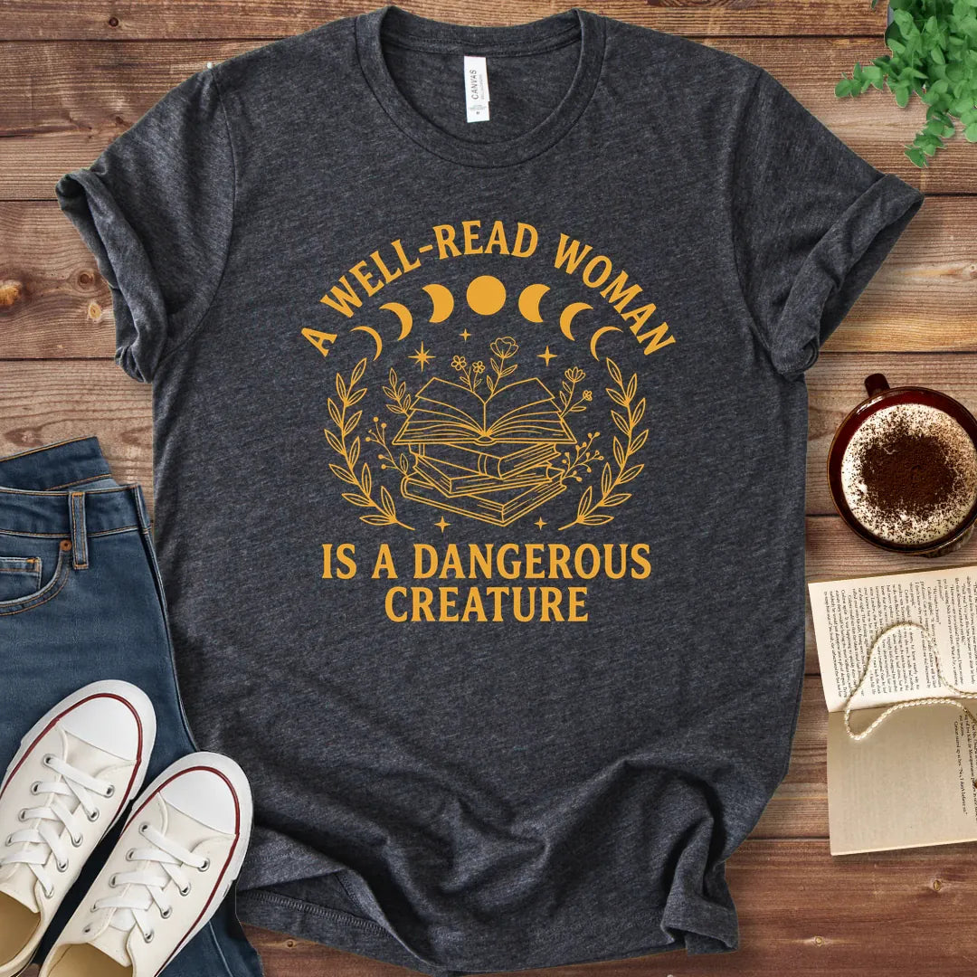 T-Shirt Dark Grey Heather / S Well Read Woman Bookish T-Shirt