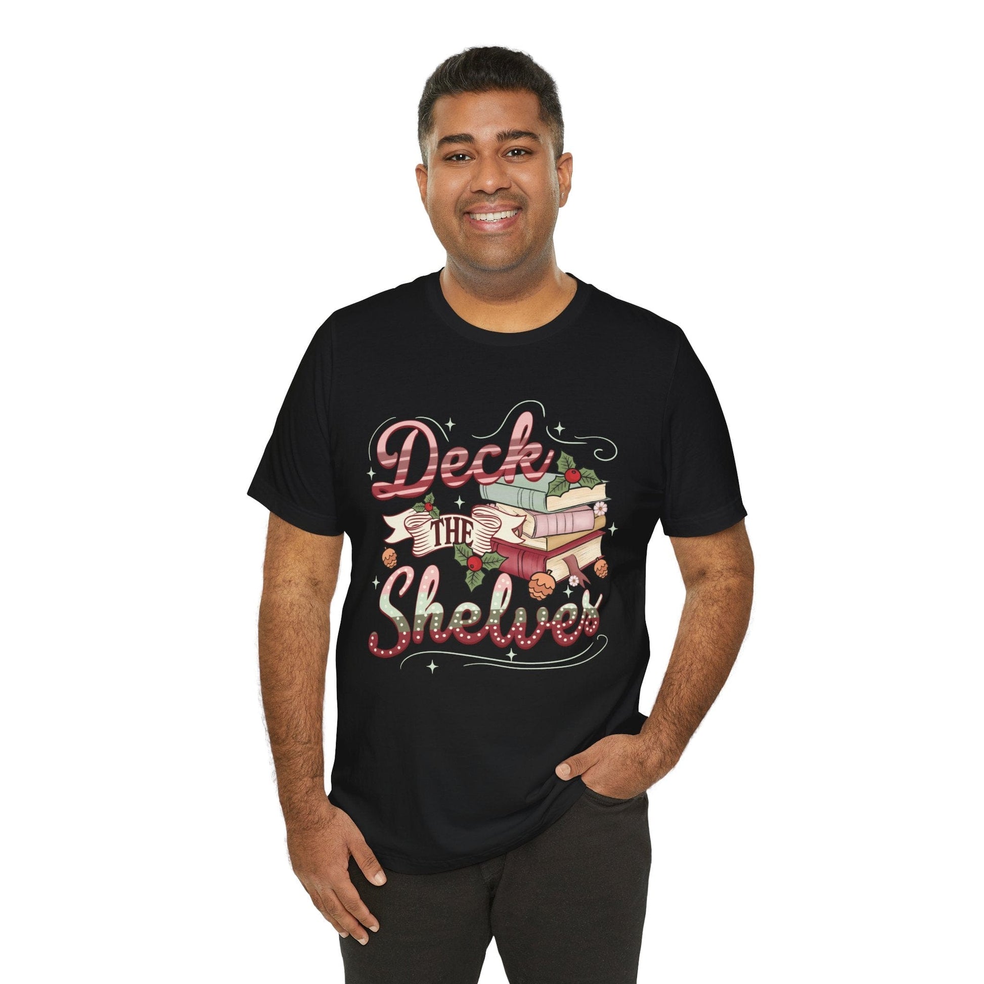 T-Shirt Deck the Shelves Christmas Book Lover Shirt
