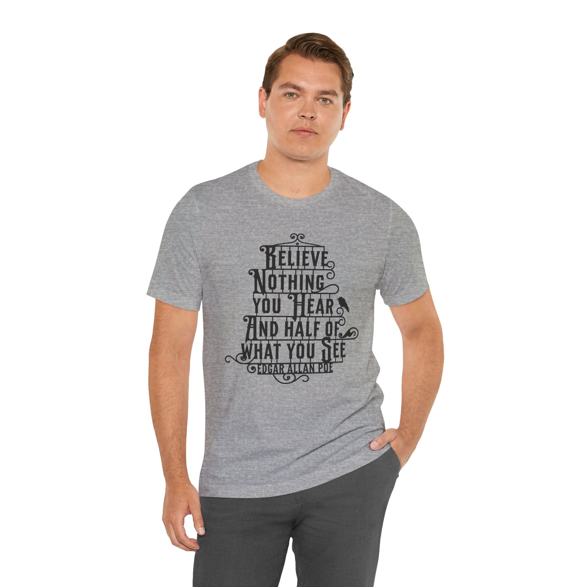 T-Shirt Edgar Allan Poe T-Shirt with Quote