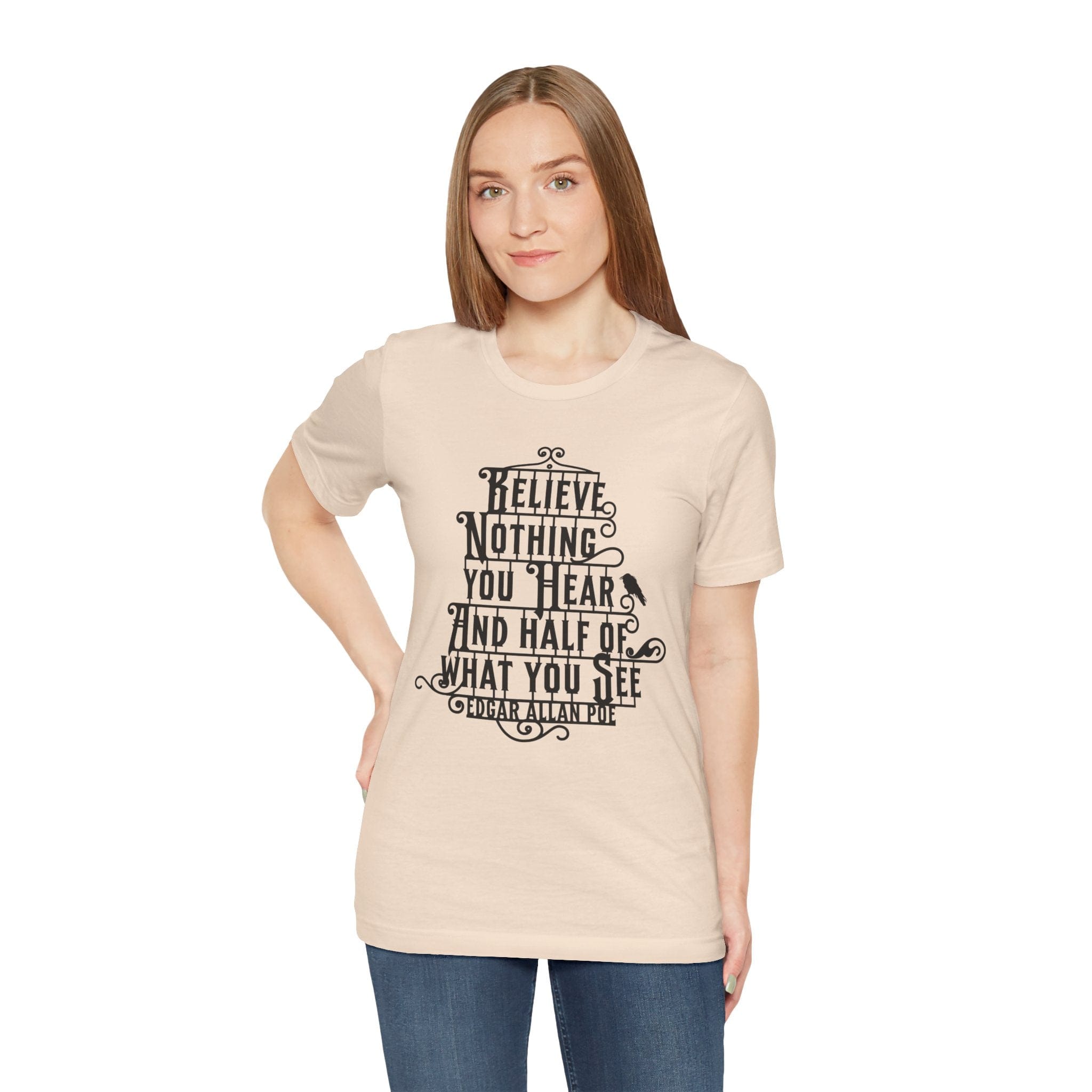 T-Shirt Edgar Allan Poe T-Shirt with Quote