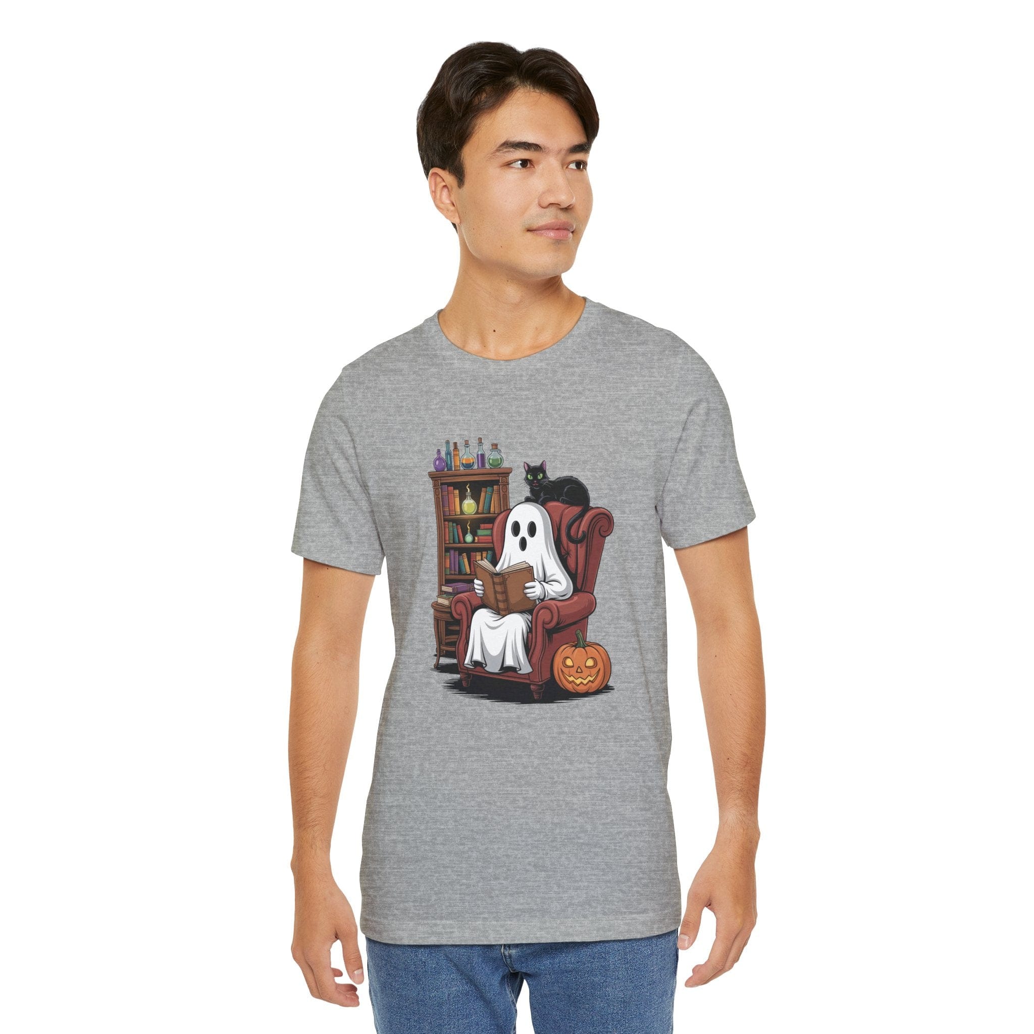 T-Shirt Halloween Ghost Reading Shirt