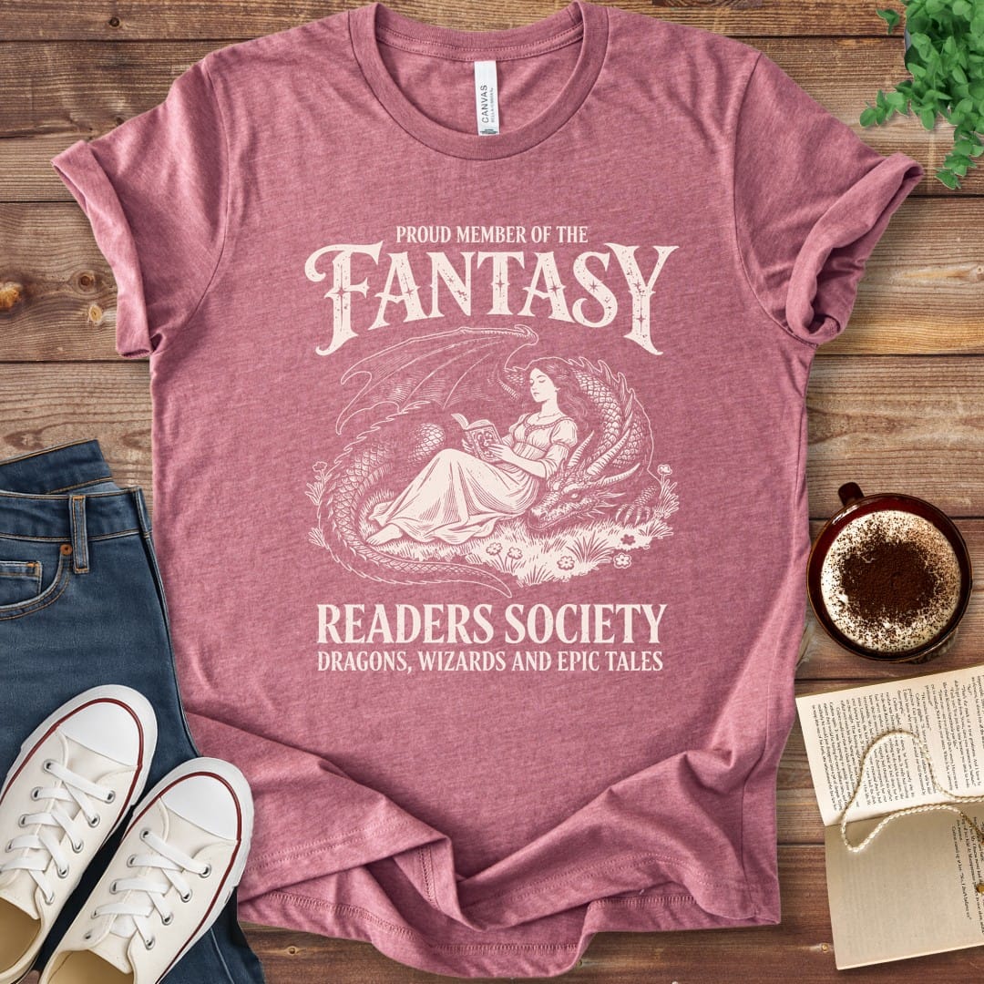 T-Shirt Heather Mauve / S Fantasy Readers Society T-Shirt