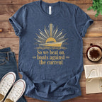 T-Shirt Heather Navy / S Boats Against the Current Great Gatsby T-Shirt