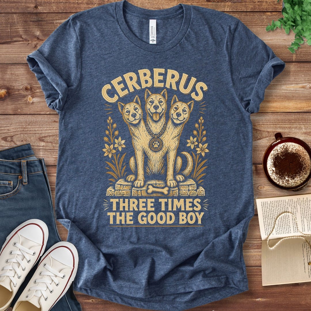 T-Shirt Heather Navy / S Cerberus Three Times the Good Boy T-Shirt
