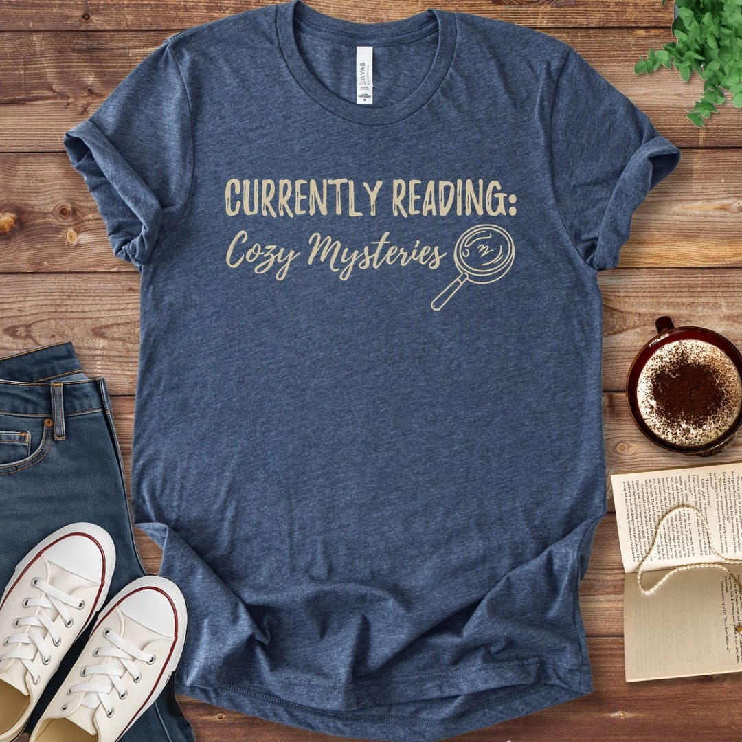 T-Shirt Heather Navy / S Currently Reading Cozy Mysteries T-Shirt