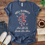 T-Shirt Heather Navy / S Hell Is Empty And All The Devils Are Here Shakespeare T-Shirt