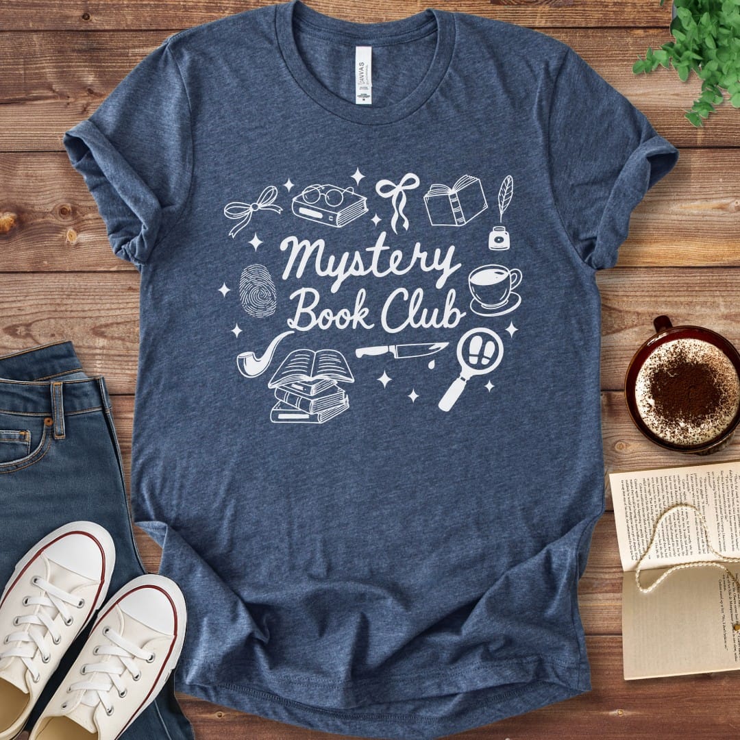 T-Shirt Heather Navy / S Mystery Book Club Doodle T-Shirt