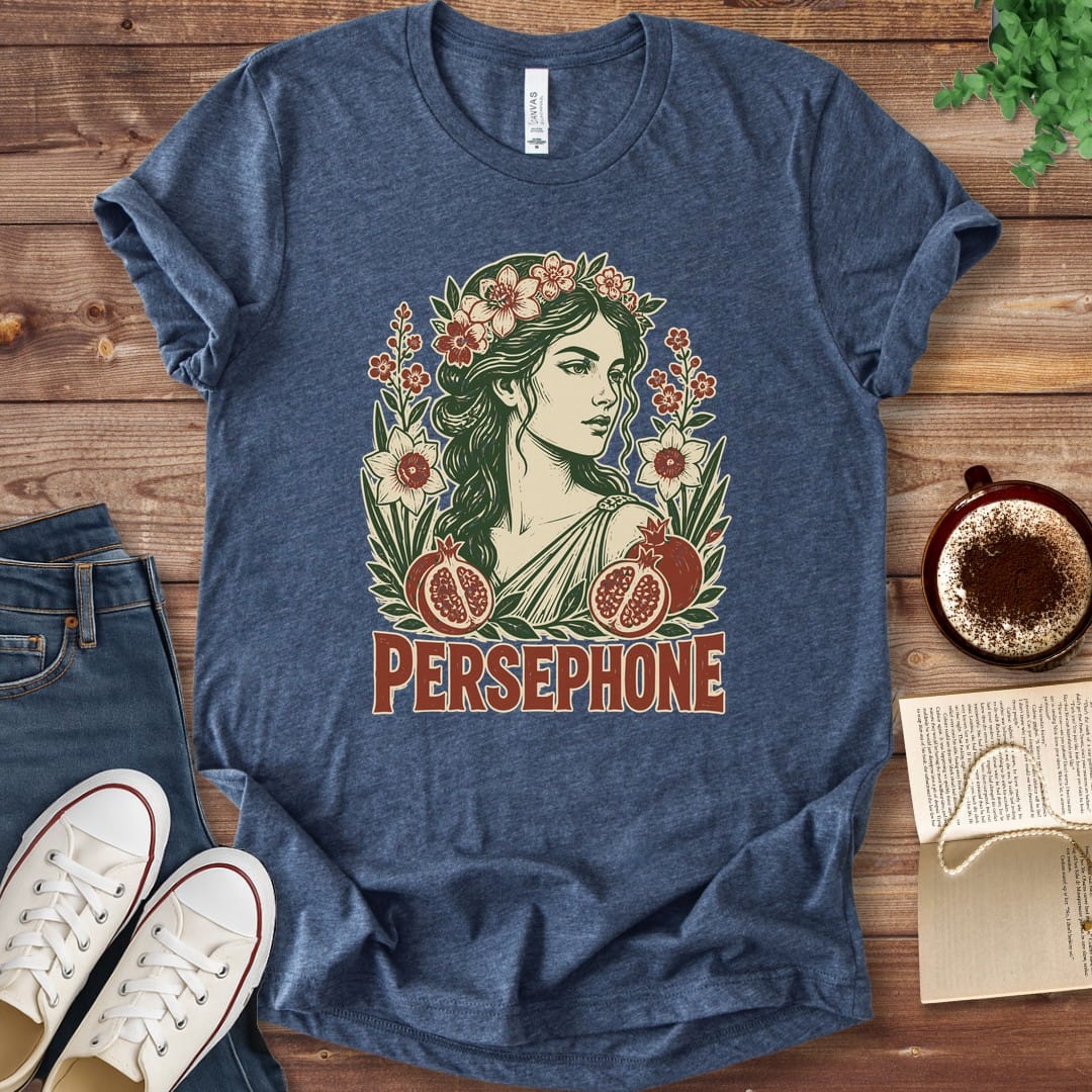 T-Shirt Heather Navy / S Persephone Goddess of Spring T-Shirt