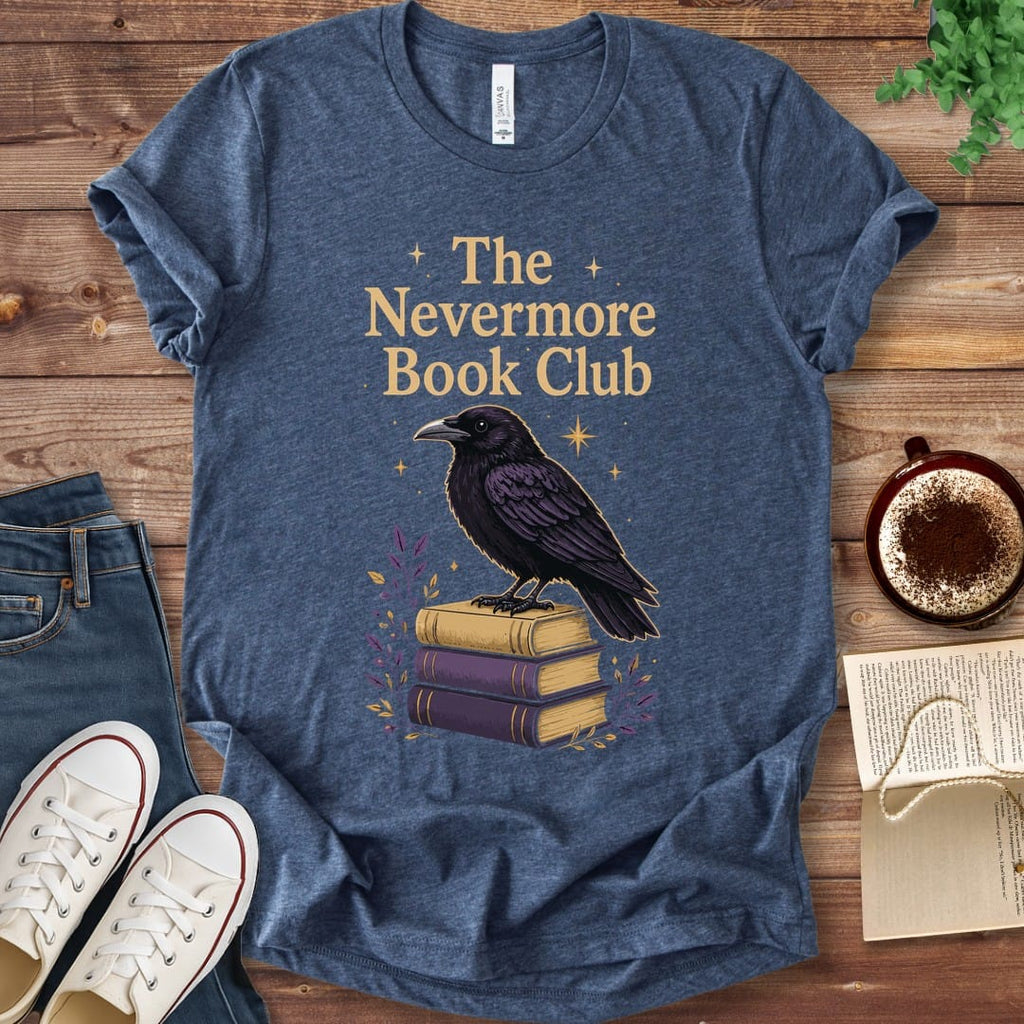 T-Shirt Heather Navy / S The Nevermore Book Club Raven T-Shirt