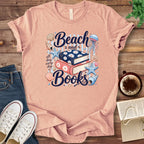 T-Shirt Heather Peach / S Beach and Books Stripes T-Shirt