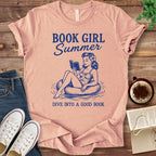T-Shirt Heather Peach / S Book Girl Summer Dive T-Shirt