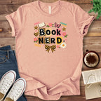 T-Shirt Heather Peach / S Book Nerd Leopard Print Shirt