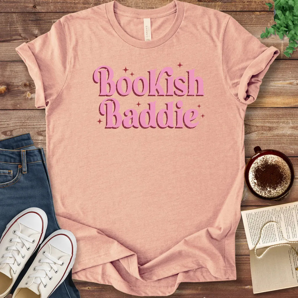 T-Shirt Heather Peach / S Bookish Baddie T-Shirt