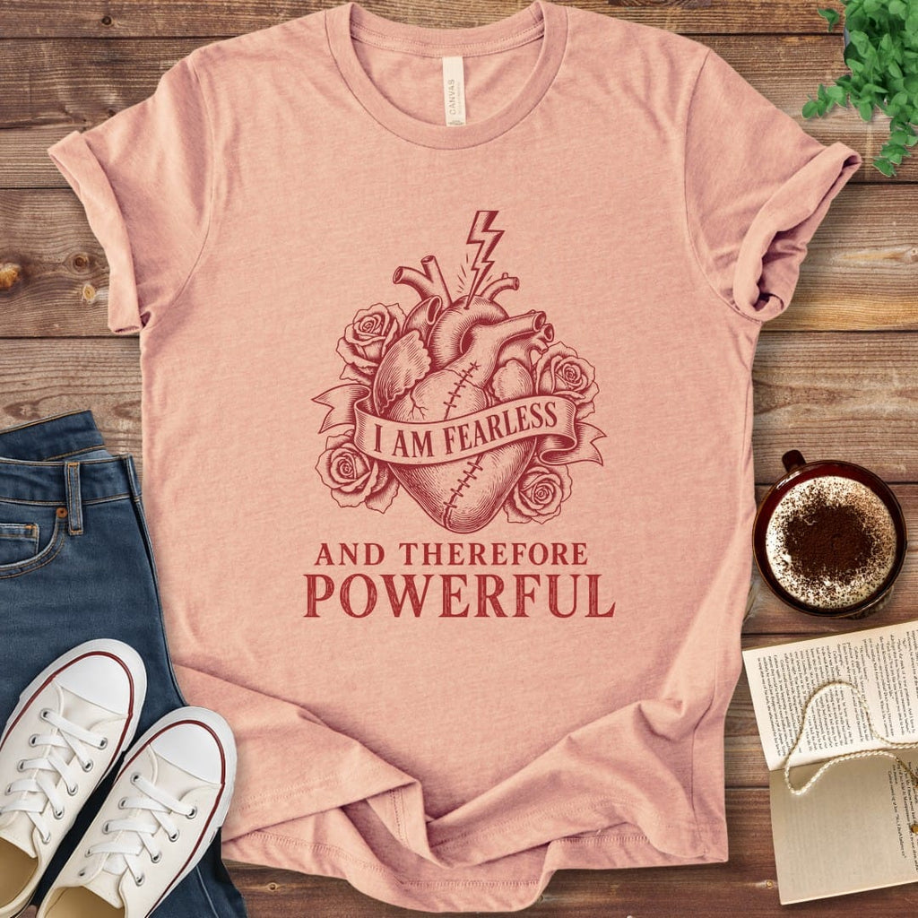 T-Shirt Heather Peach / S Frankenstein I Am Fearless T-Shirt