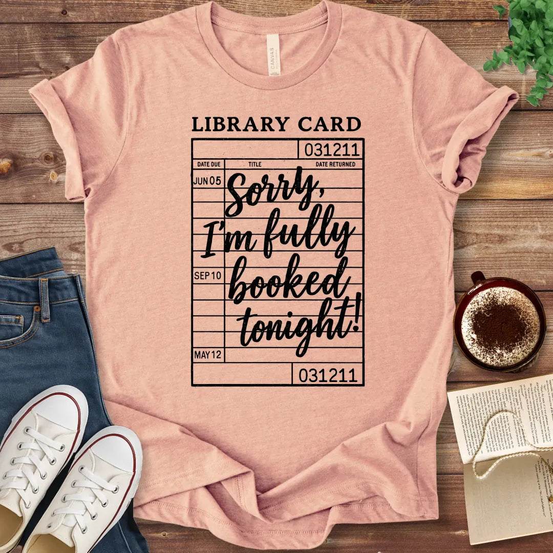 T-Shirt Heather Peach / S Fully Booked Library Card T-Shirt