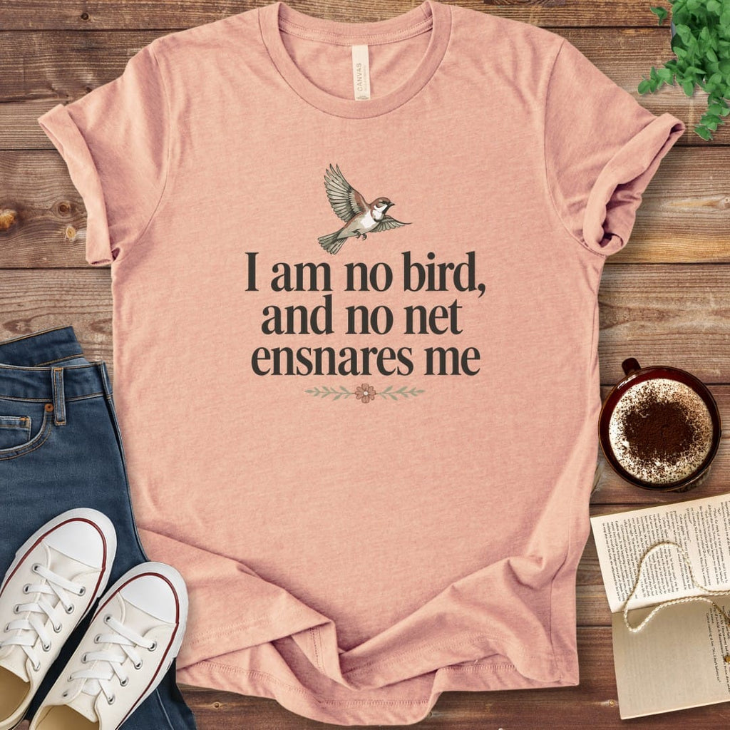 T-Shirt Heather Peach / S I Am No Bird Jane Eyre T-Shirt