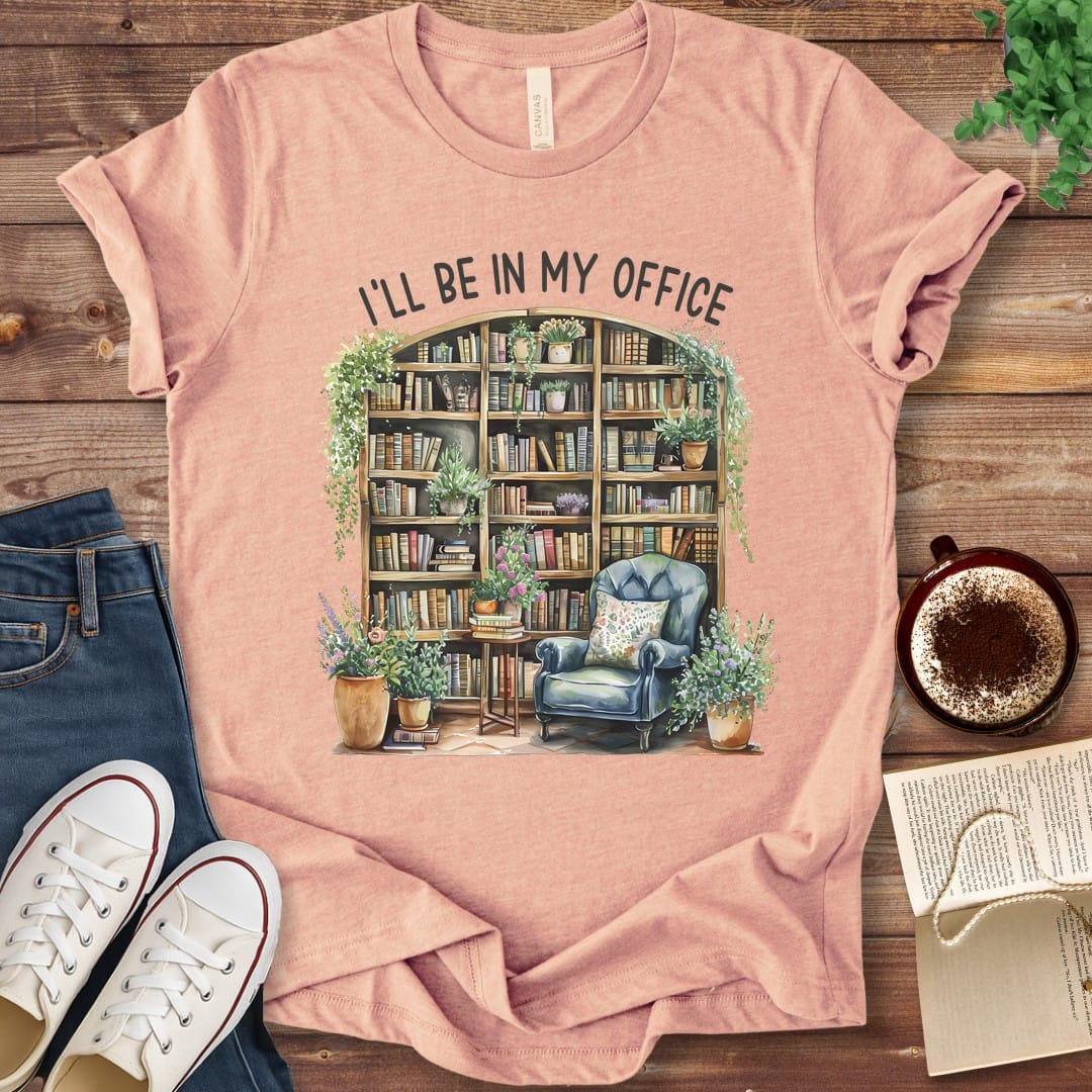 T-Shirt Heather Peach / S I'll Be In My Office Library T-Shirt