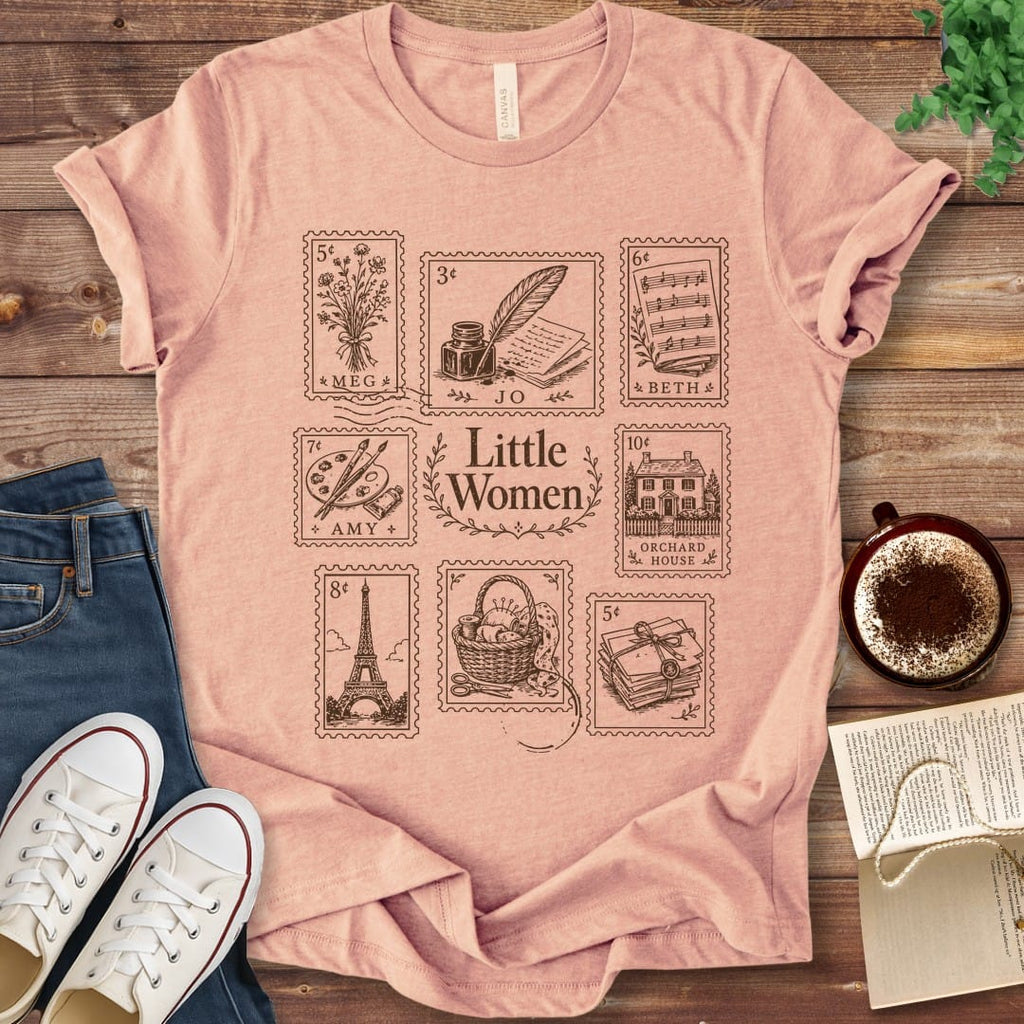 T-Shirt Heather Peach / S Little Women Stamps T-Shirt