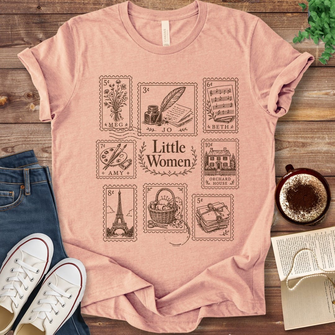 T-Shirt Heather Peach / S Little Women Stamps T-Shirt