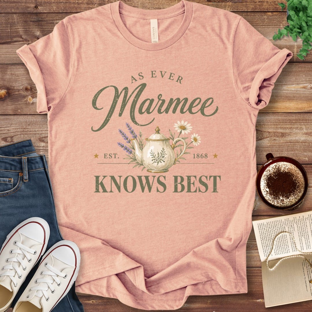 T-Shirt Heather Peach / S Marmee Knows Best T-Shirt