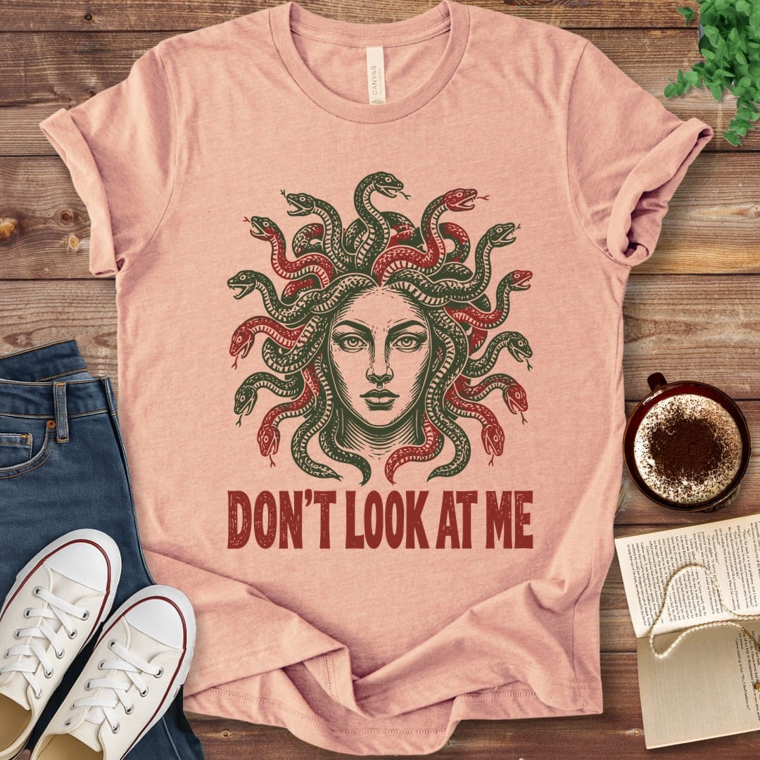 T-Shirt Heather Peach / S Medusa Don't Look at Me T-Shirt