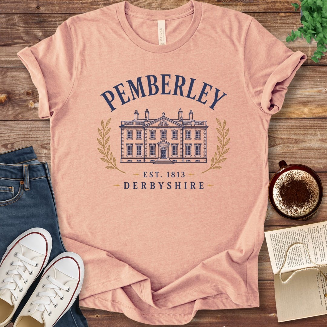 T-Shirt Heather Peach / S Pemberley Pride & Prejudice T-Shirt