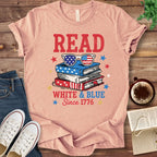 T-Shirt Heather Peach / S Read White and Blue T-Shirt