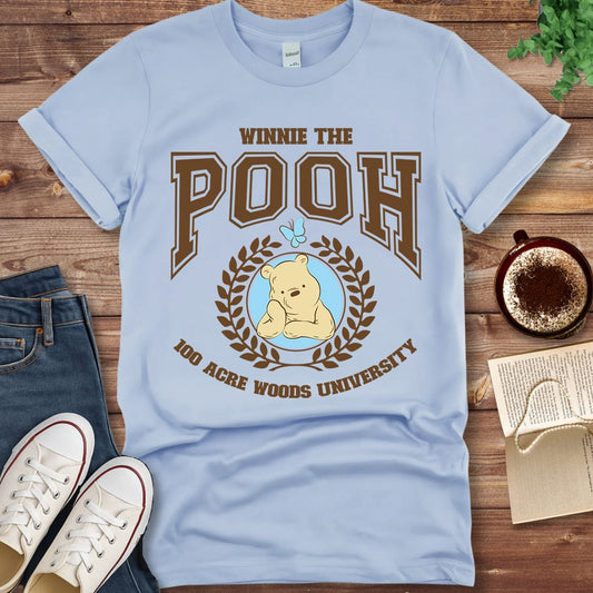 Pride & Pedantry Literary Tees T-shirt Light Blue / S Winnie the Pooh University Shirt