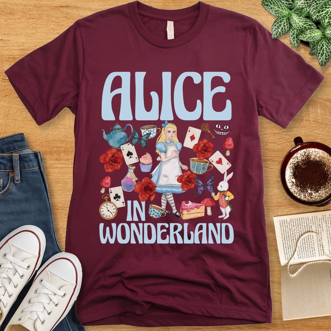 T-Shirt Maroon / S Alice in Wonderland T-Shirt