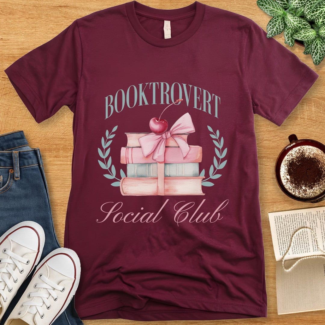 T-Shirt Maroon / S Booktrovert Social Club T-shirt