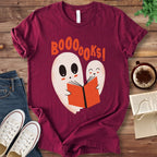 T-Shirt Maroon / S Booooks Halloween Reading Ghost T-Shirt