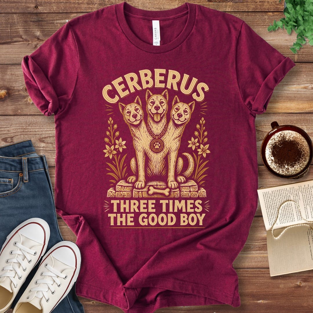 T-Shirt Maroon / S Cerberus Three Times the Good Boy T-Shirt