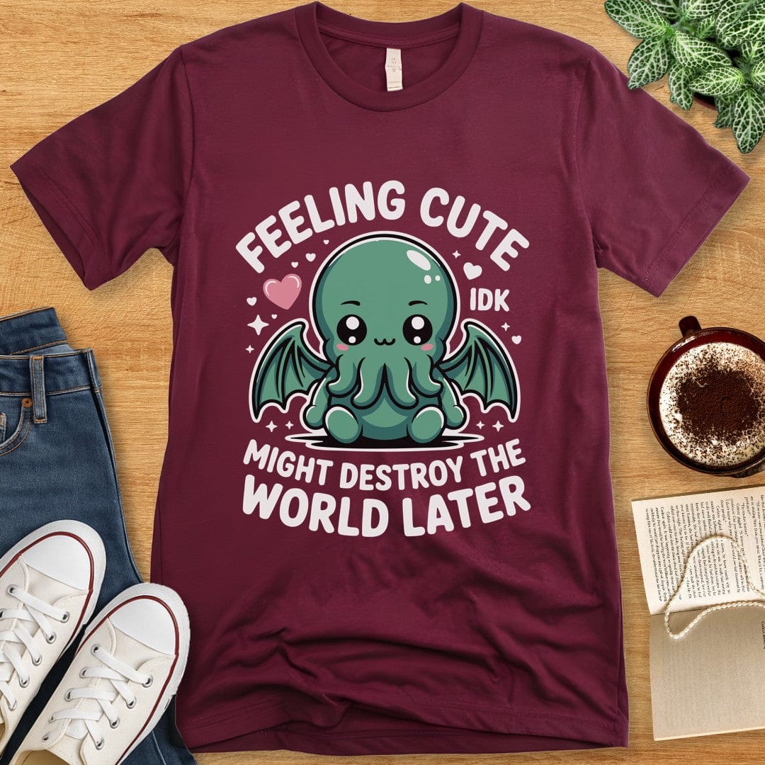 T-Shirt Maroon / S Kawaii Cthulhu T-Shirt