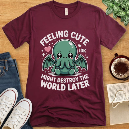 T-Shirt Maroon / S Kawaii Cthulhu T-Shirt