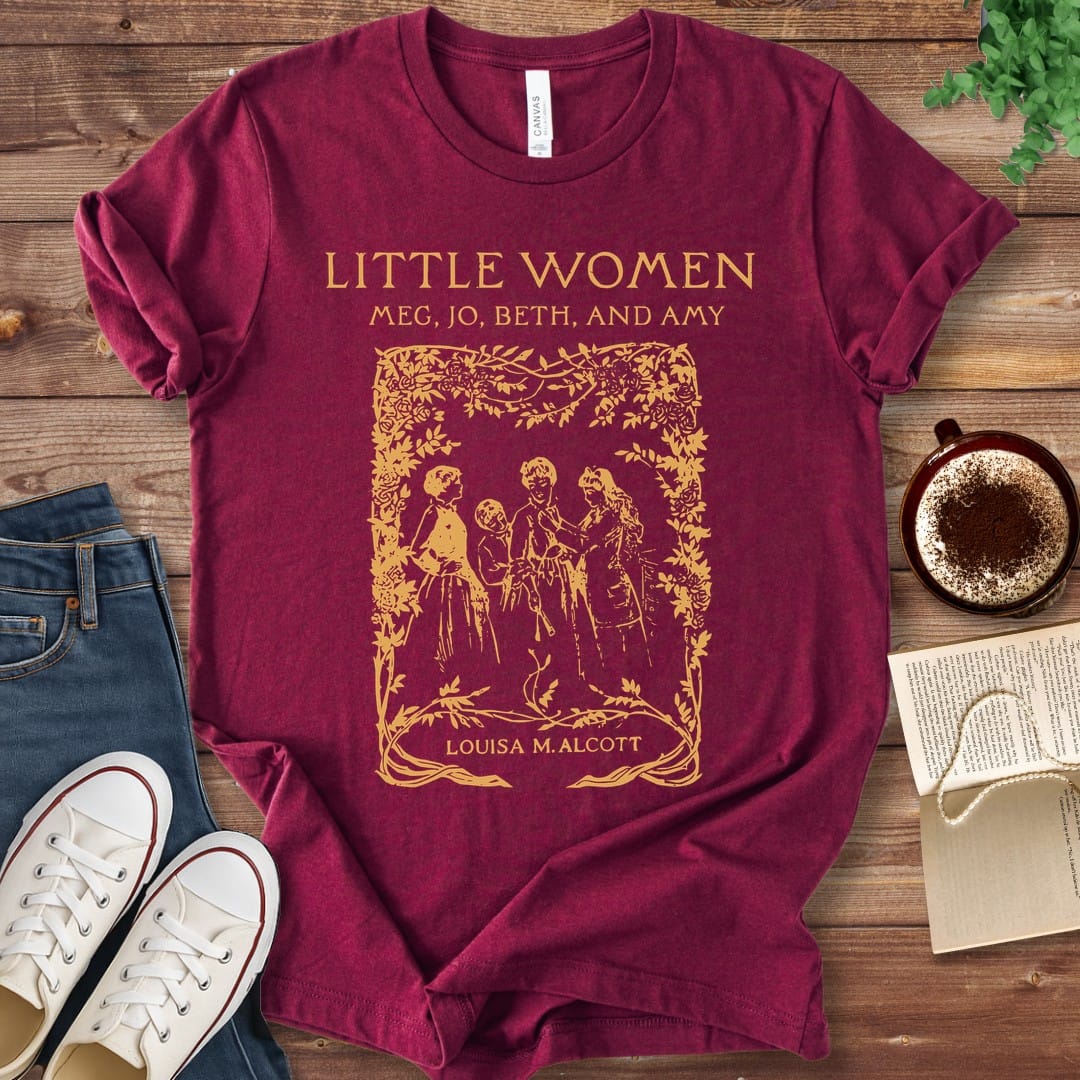 T-Shirt Maroon / S Little Women Book Cover T-Shirt