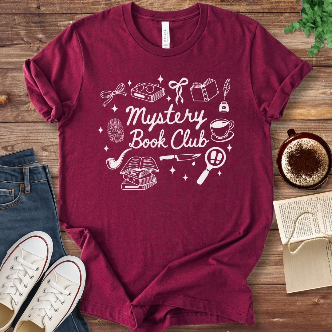 T-Shirt Maroon / S Mystery Book Club Doodle T-Shirt