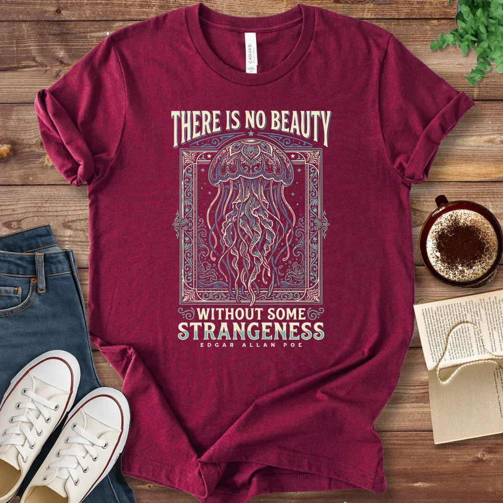 T-Shirt Maroon / S Poe Beauty Quote Shirt