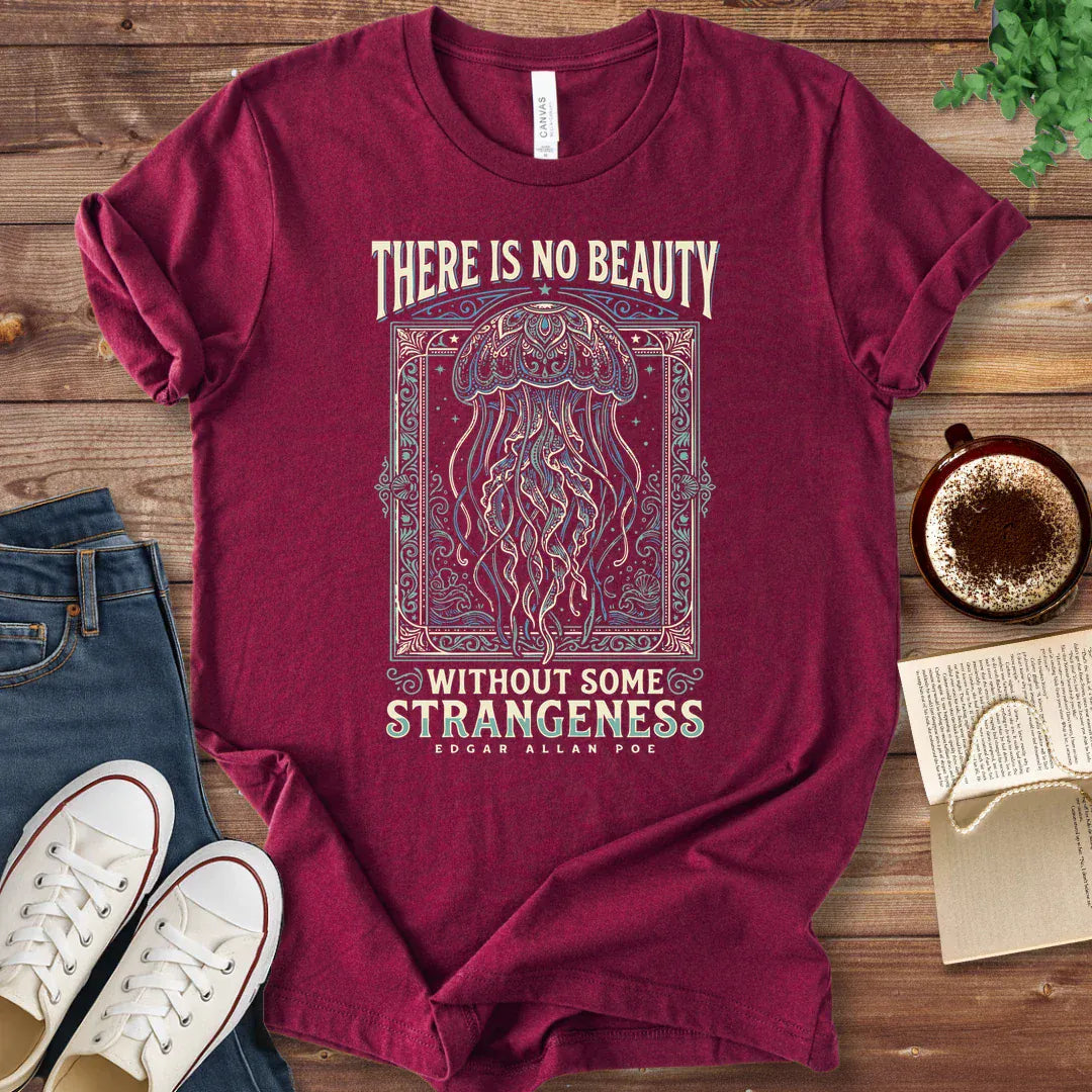 T-Shirt Maroon / S Poe Beauty Quote Shirt