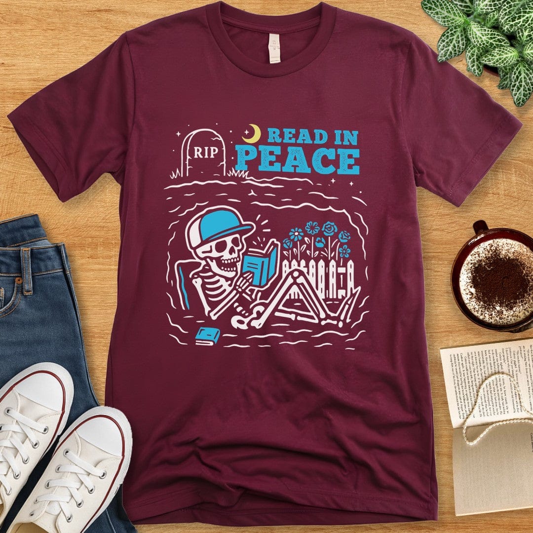 T-Shirt Maroon / S Read in Peace Shirt