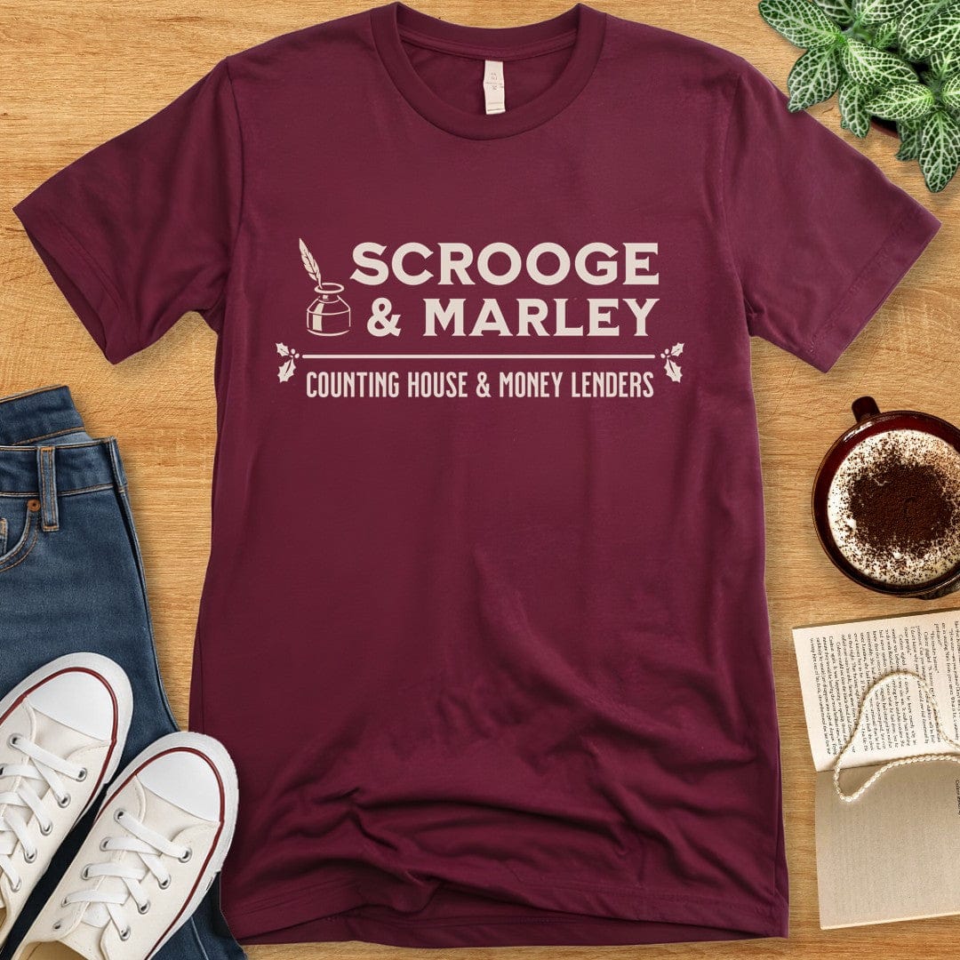 T-Shirt Maroon / S Scrooge & Marley Christmas Carol Shirt