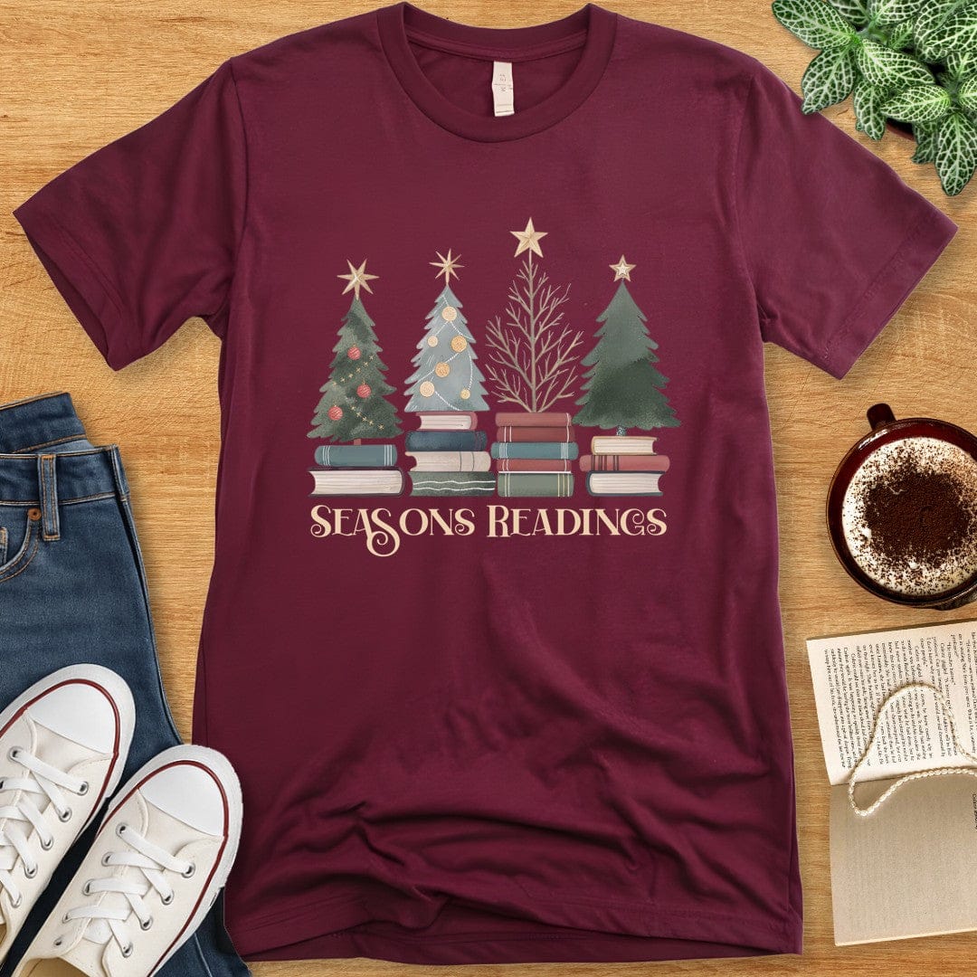 T-Shirt Maroon / S Seasons Readings Christmas Shirt