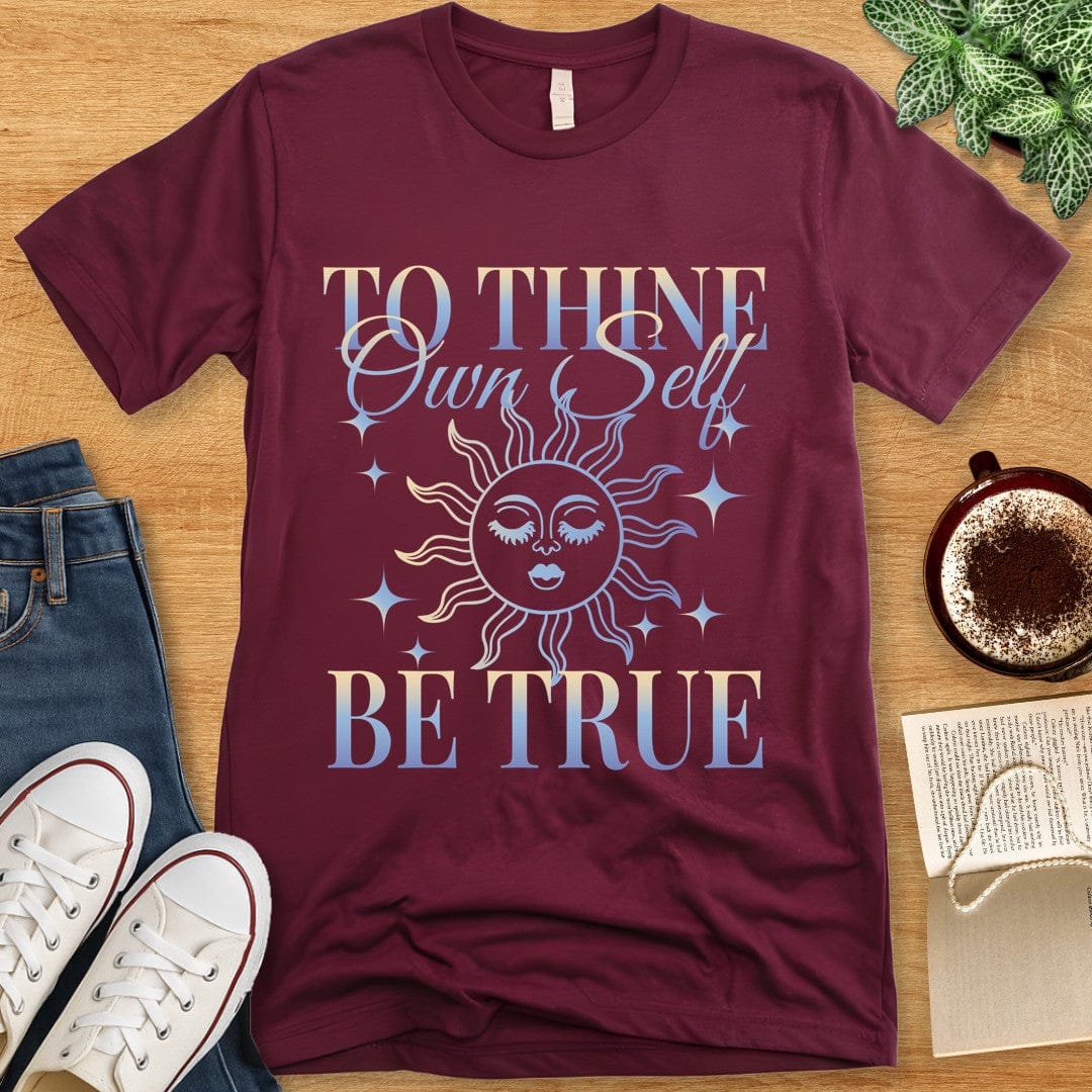 T-Shirt Maroon / S Shakespeare Quote Shirt - To Thine Own Self Be True